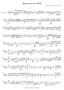 Partition violoncelle, corde quatuor en C minor, Quartetto in c-moll