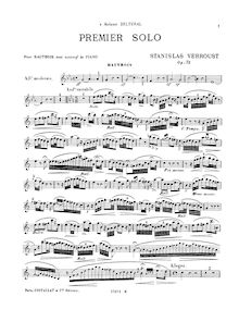Partition complète et , partie, 1ème Solo de concert, Verroust, Stanislas