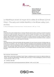 Le Néolithique ancien et moyen de la vallée de la Brisse (Loir-et-Cher) / The early and middle Neolithic in the Brisse valley (Loir-et-Cher) - article ; n°2 ; vol.26, pg 117-163