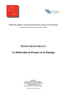 Le bénévolat en France et en Europe