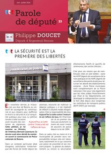 La lettre du député, Philippe Doucet, député d argenteuil-bezons : la sécurité est la première des libertés