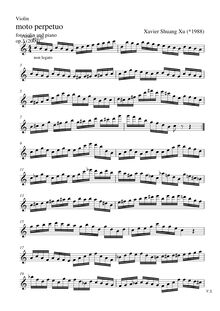 Partition de violon, Moto Perpetuo,per violon e pianoforte