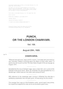 Punch, or the London Charivari, Volume 159, August 25th, 1920
