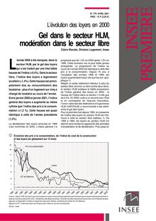 L évolution des loyers en 2000 - Gel dans le secteur HLM, modération dans le secteur libre