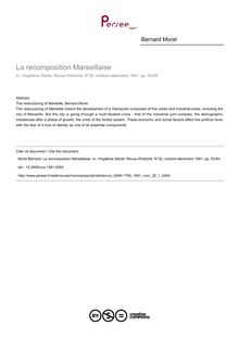 La recomposition Marseillaise - article ; n°1 ; vol.32, pg 53-64