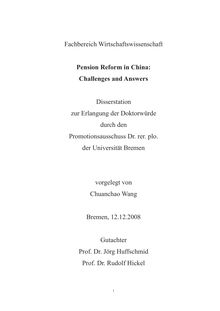 Pension reform in China [Elektronische Ressource] : challenges and answers / vorgelegt von Chuanchao Wang