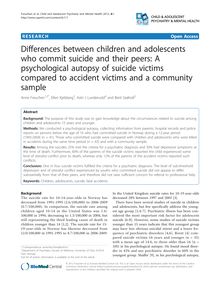 Differences between children and adolescents who commit suicide and their peers: A psychological autopsy of suicide victims compared to accident victims and a community sample