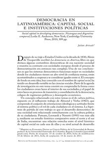 Democracia en latinoamérica: capital social e instituciones políticas
