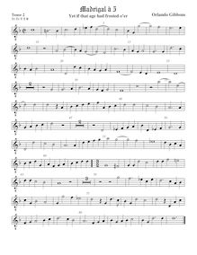 Partition ténor viole de gambe 2, octave aigu clef, madrigaux pour 5 voix par  Orlando Gibbons par Orlando Gibbons
