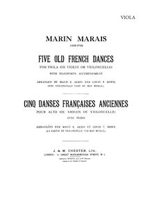 Partition de viole de gambe, 5 Old French Dances, Vielles danses françaises