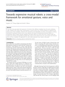 Towards expressive musical robots: a cross-modal framework for emotional gesture, voice and music