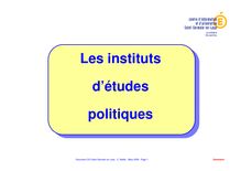 Les instituts d études politiques