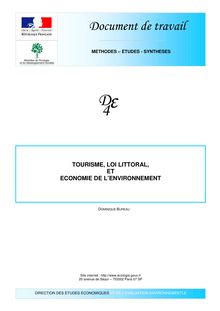 Tourisme, loi littoral et économie de l environnement.