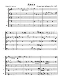 Partition complète (SATB enregistrements et Continuo), Sonata à 4