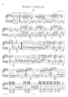 Partition complète (scan), 2 Valse Caprices, Op.37, Grieg, Edvard
