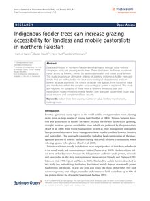Indigenous fodder trees can increase grazing accessibility for landless and mobile pastoralists in northern Pakistan