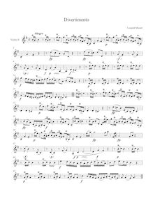 Partition violon II, Divertimento en G major, Divertimento a due Violini e Basso