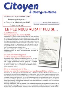 PLU :  Tract Citoyens à BLR, le 13 octobre 2012