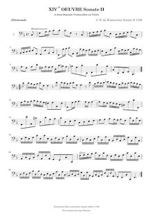 Partition parties complètes, 6 sonates pour 2 bassons, violoncelles ou violes de gambe, Op.14