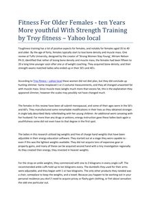 Fitness For Older Females - ten Years More youthful With Strength Training by Troy fitness – Yahoo local