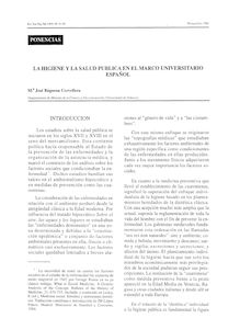 LA HIGIENE Y LA SALUD PUBLICA EN EL MARCO UNIVERSITARIO ESPAÑOL (Higiene and Public Health in the Spainsh University Scope)