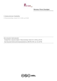 L assurance-maladie - article ; n°2 ; vol.18, pg 251-291