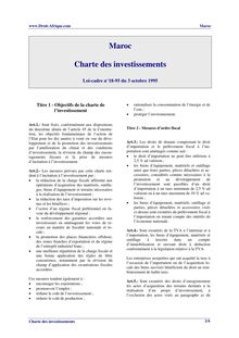charte d investissement marocaine