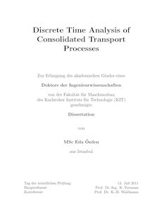Discrete Time Analysis of Consolidated Transport Processes [Elektronische Ressource] / Eda Özden. Betreuer: K. Furmans