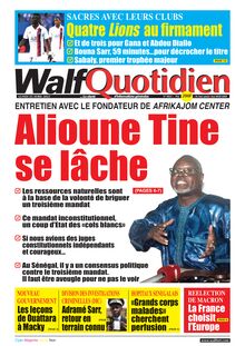 Walf Quotidien n°9025 - du lundi 25 avril 2022