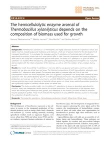 The hemicellulolytic enzyme arsenal of Thermobacillus xylanilyticus depends on the composition of biomass used for growth