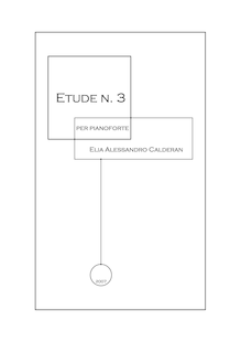 Partition Etude No.3 - partition complète, Etudes, Calderan, Elia Alessandro