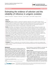 Estimating the evidence of selection and the reliability of inference in unigenic evolution