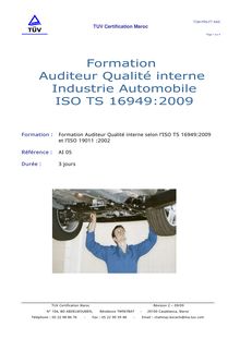 AI05 Audit Interne automobile ISO TS 16949 2009