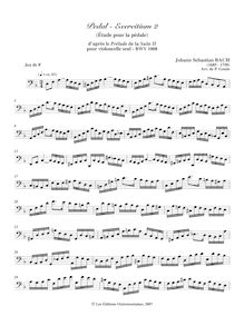 Partition pédale-Exercitium 2 (Étude pour la pédale), violoncelle  No.2