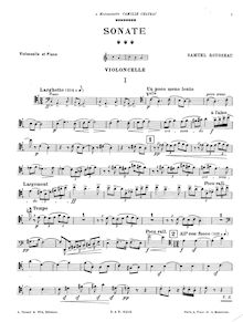 Partition de violoncelle, violoncelle Sonata, Rousseau, Samuel Alexandre