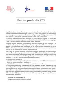Exercices pour la  série STG