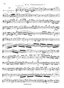 Partition violoncelle 1, corde quintette No.11, Op.33, Onslow, Georges