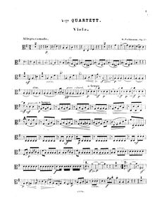Partition viole de gambe, corde quatuor No.4, Op.35, E minor, Volkmann, Robert