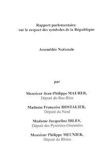 Rapport parlementaire sur le respect des symboles de la République ...