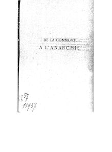 De la Commune à l anarchie (2e édition) / Charles Malato