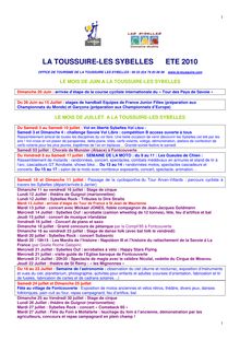 LA TOUSSUIRE-LES SYBELLES ETE 2010