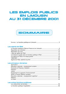 Les emplois publics en Limousin au 31 décembre 2001