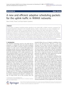 A new and efficient adaptive scheduling packets for the uplink traffic in WiMAX networks