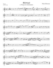 Partition ténor viole de gambe 2, octave aigu clef, madrigaux, Rimonte, Pedro par Pedro Rimonte