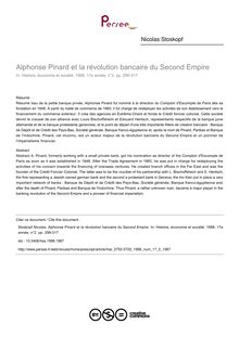 Alphonse Pinard et la révolution bancaire du Second Empire - article ; n°2 ; vol.17, pg 299-317