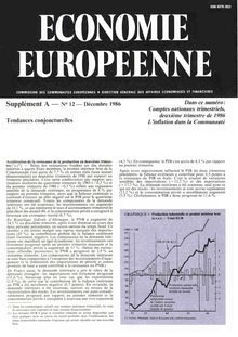 ECONOMIE EUROPEENNE. Supplément A â€” N° 12 â€” Décembre 1986