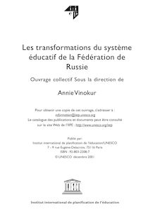 Les Transformations du système éducatif de la Fédération de Russie ...