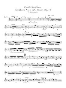 Partition clarinette 1, 2, basse clarinette (B♭), Symphony No.3, Op.78