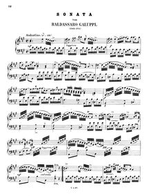 Partition complète, Sonata en A major, A major, Galuppi, Baldassare