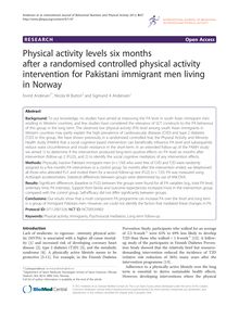 Physical activity levels six months after a randomised controlled physical activity intervention for Pakistani immigrant men living in Norway